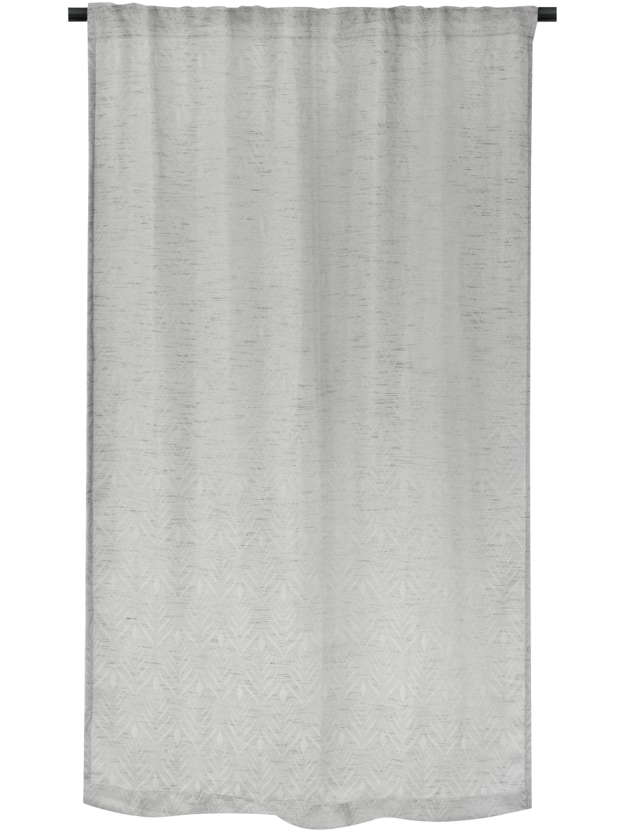 Grey Unlined Taped Curtain
