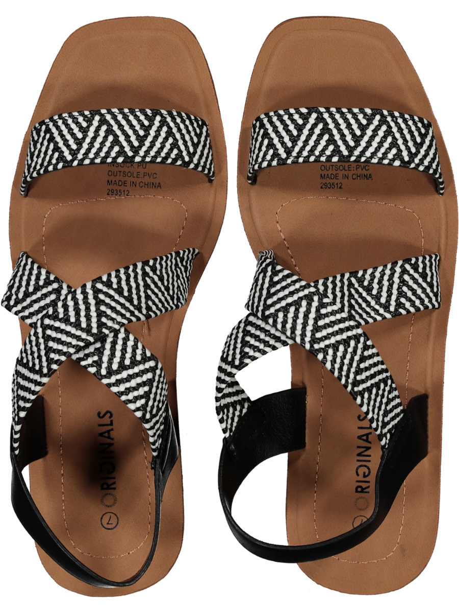Black And White Comfort Sandals
