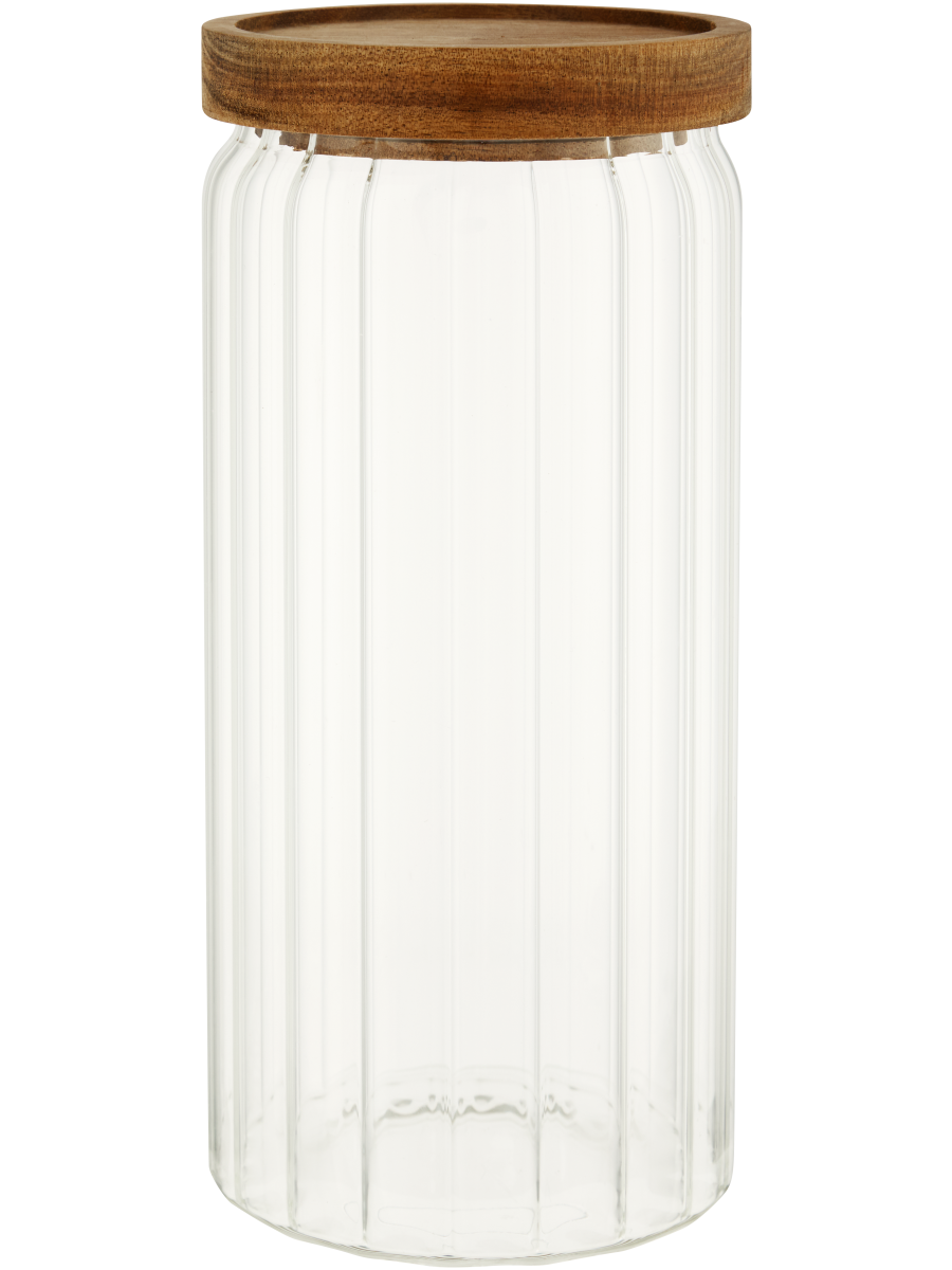 Glass Canister With Acacia Lid 20x9cm