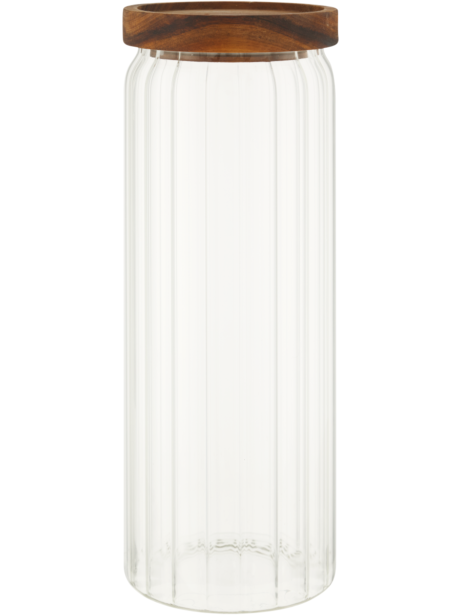 Glass Canister With Acacia Lid 25x9cm