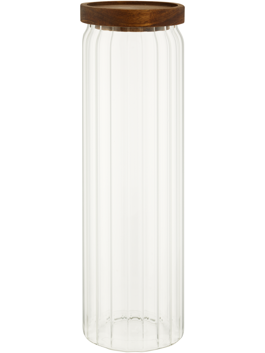 Glass Canister With Acacia Lid 30x9cm