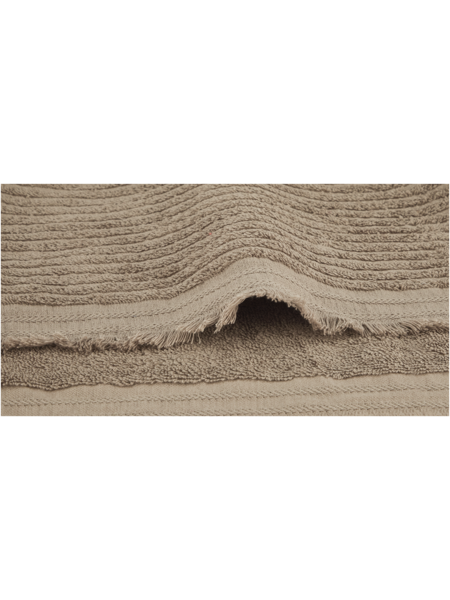 Textured Taupe Fringe Guest Towel