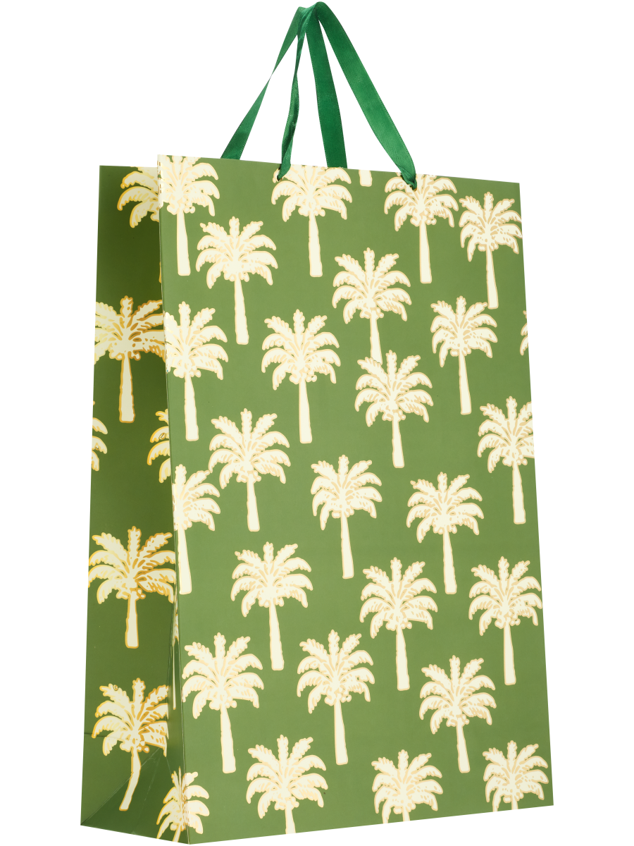 Textured Gold Pattern Or Palm Trees Gift Bag (5)