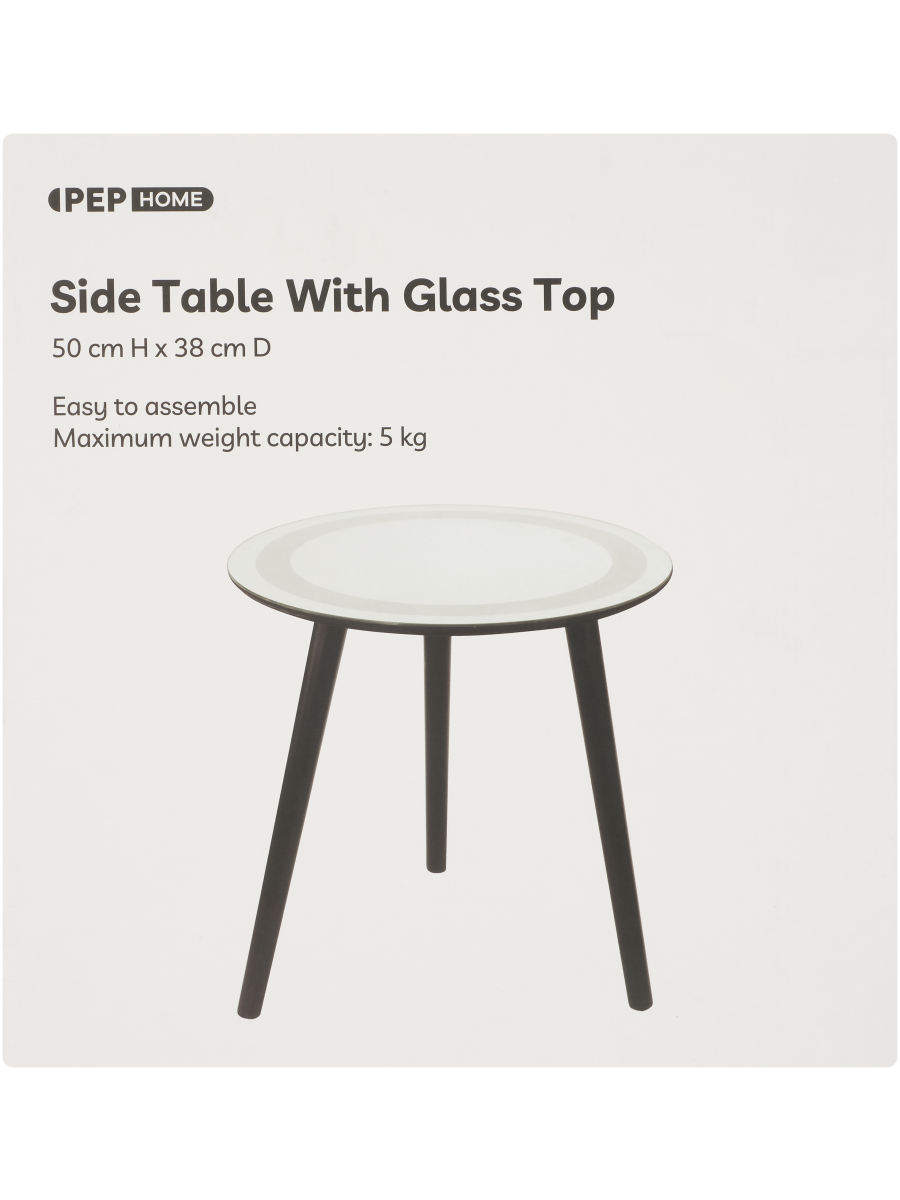Side Table With Glass Top