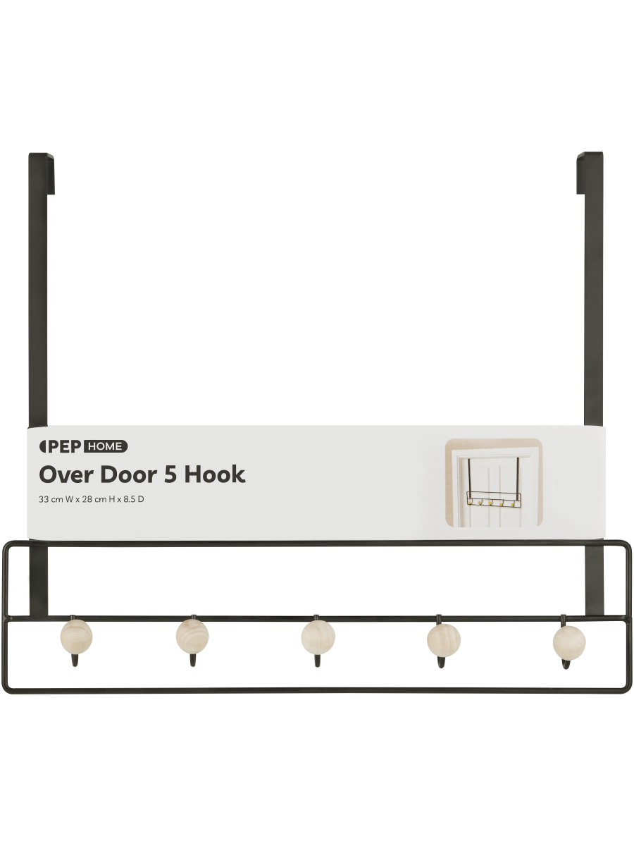 Over The Door Metal Hook Black