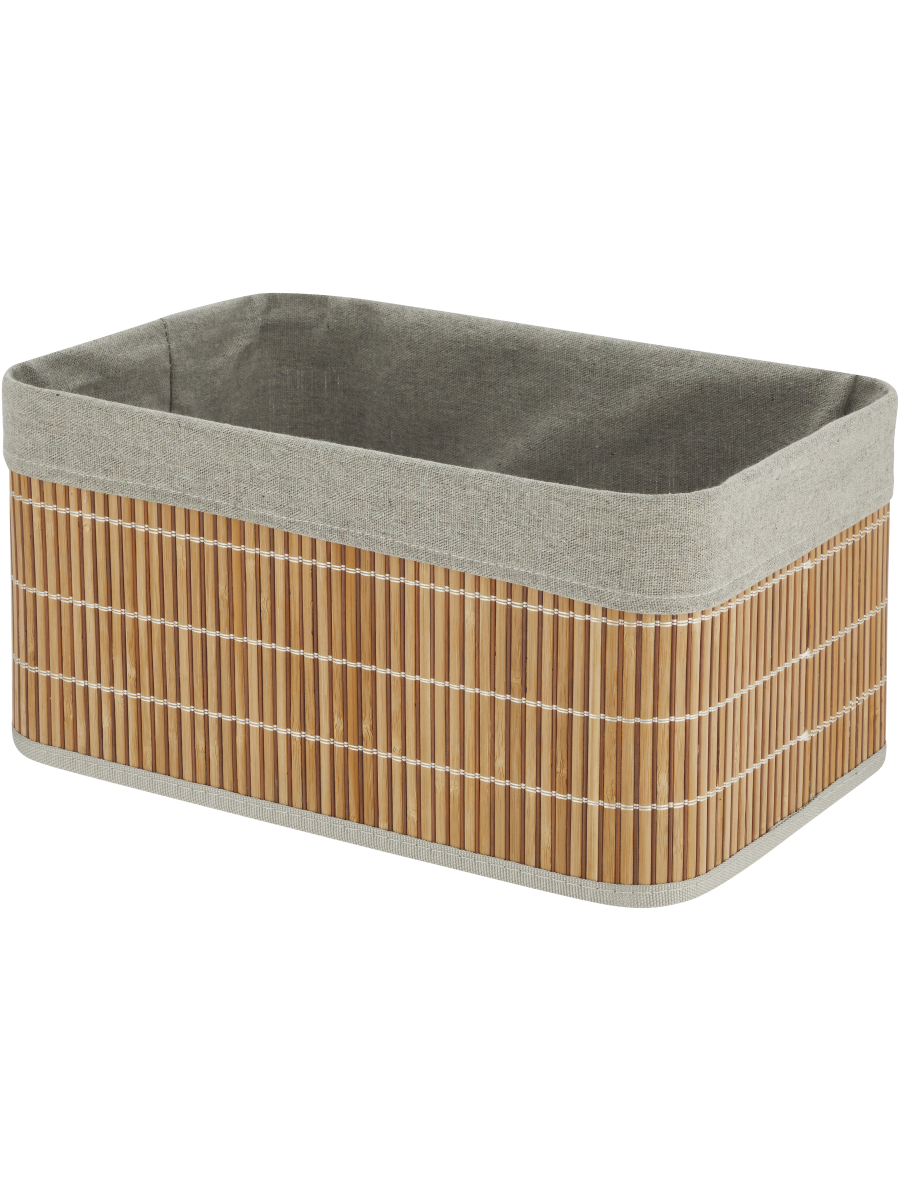 Bamboo Storage Basket Grey