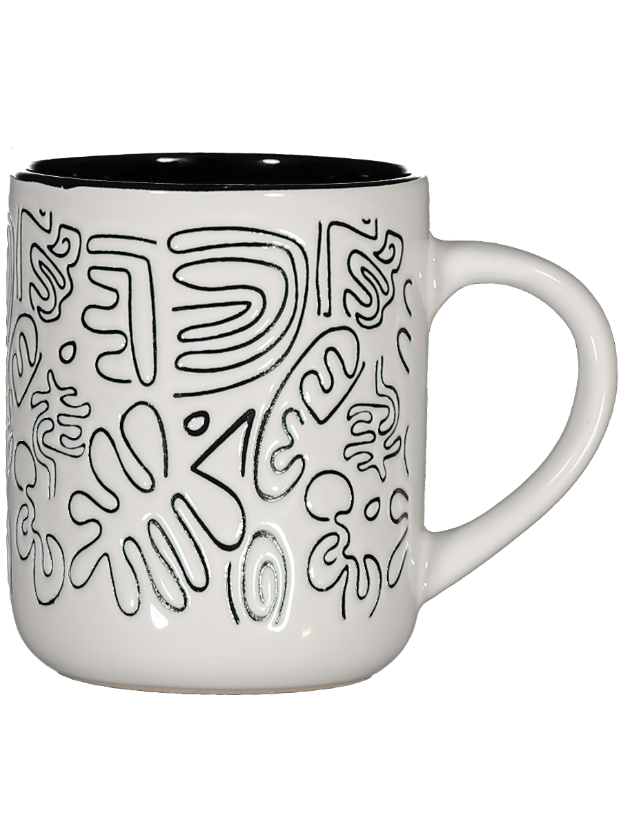 Black And White Embossed Mugs