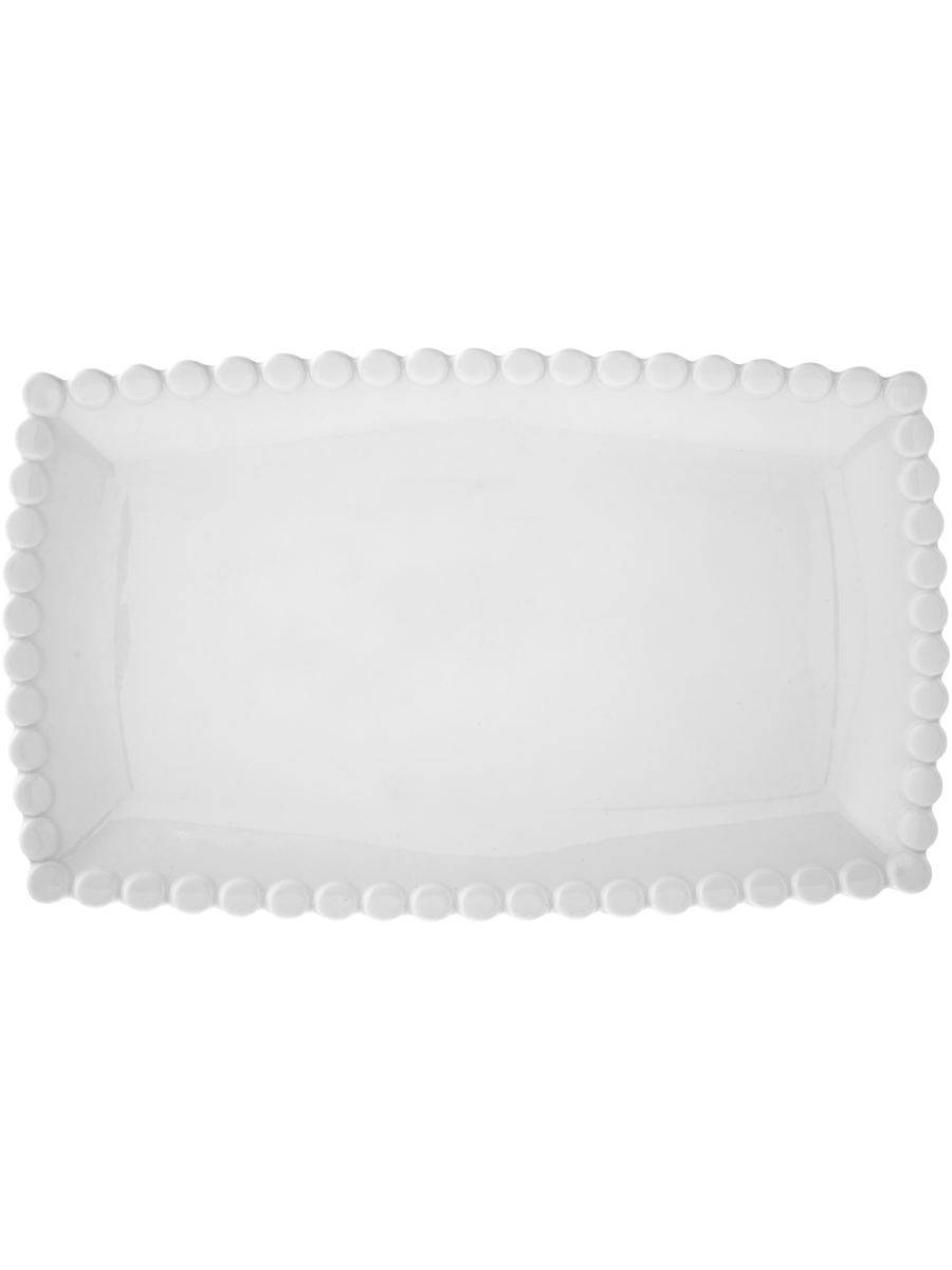 Pearl Edged Ceramic Plate
