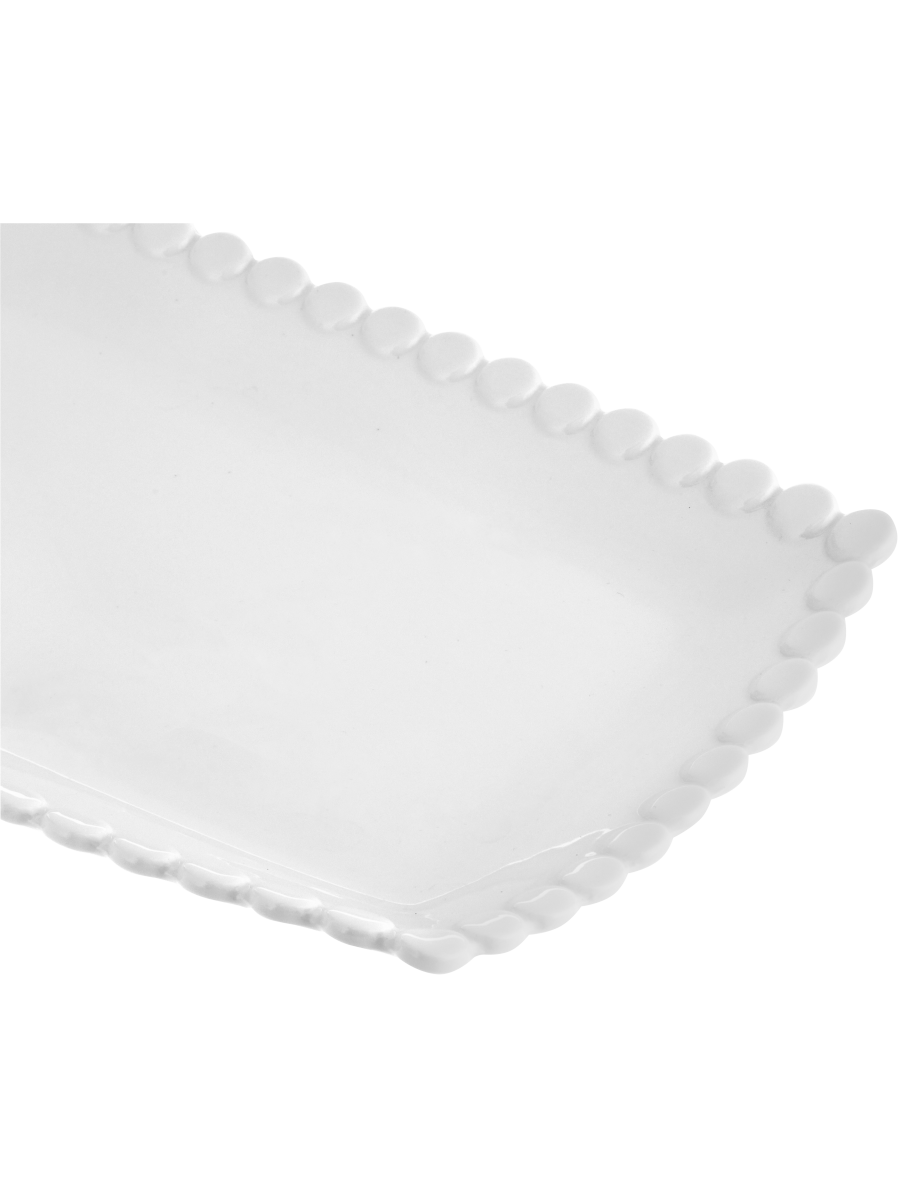 Pearl Edged Ceramic Plate