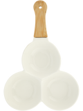 Three-Bowl Server With Wooden Handle