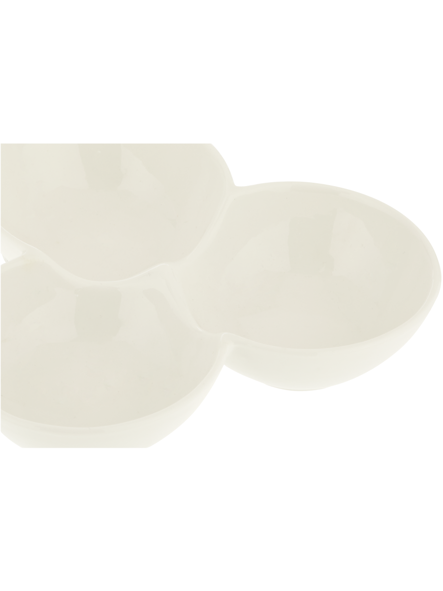 Three-Bowl Server With Wooden Handle