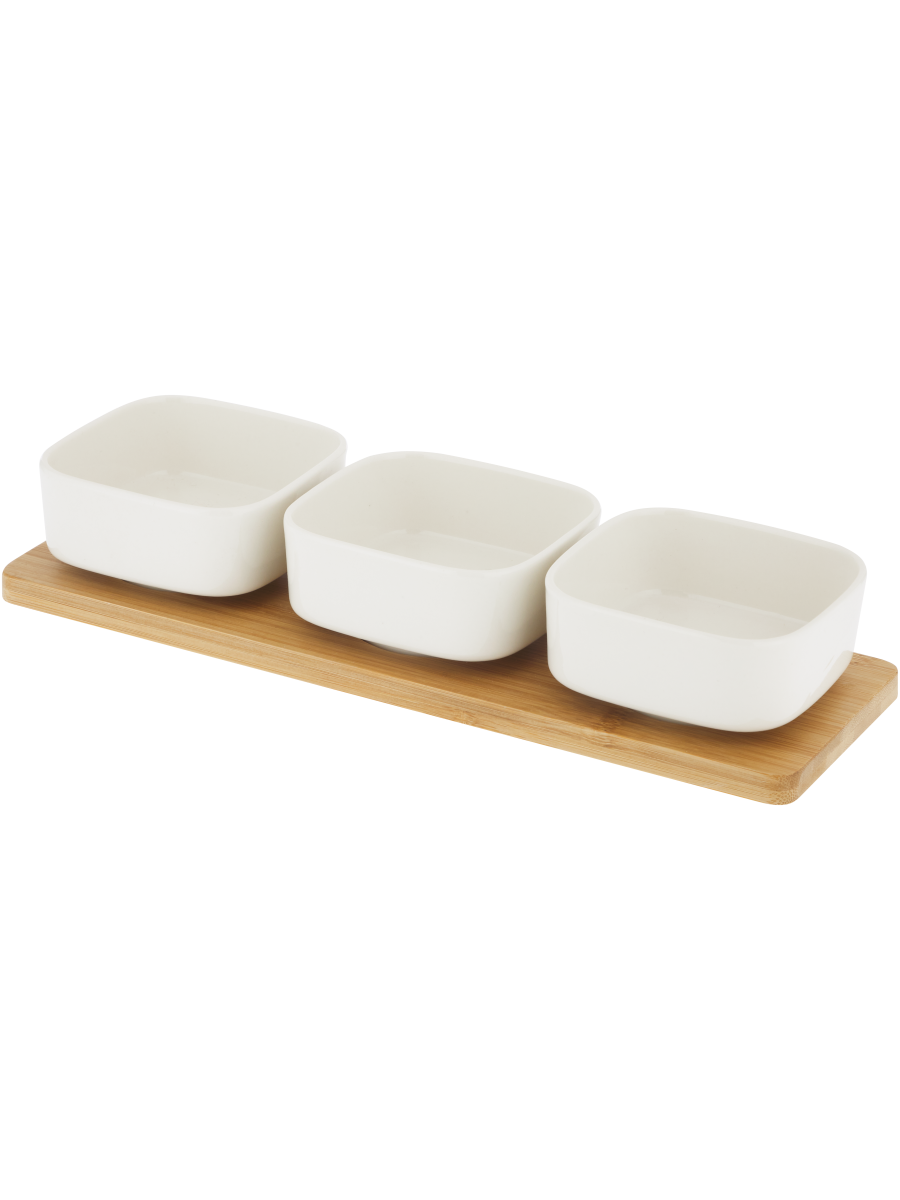 Snack Bowls Set With Bamboo Board