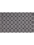 Cream And Black Medium Jacquard Rug