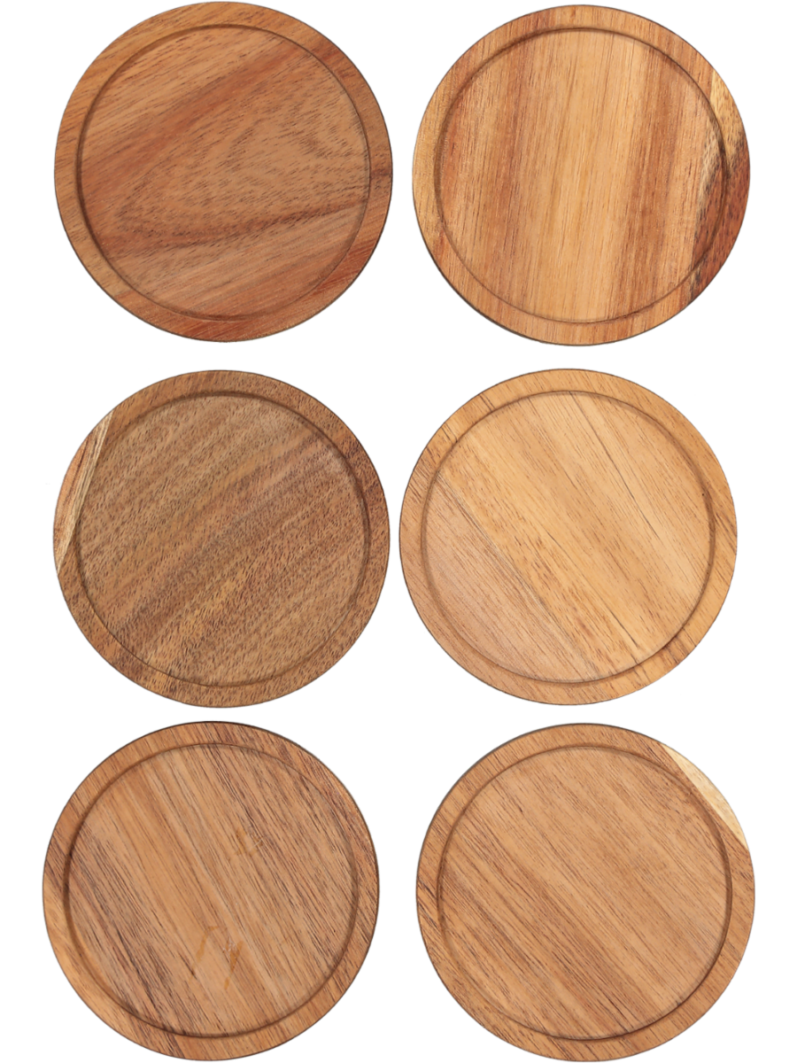 6 Piece Acacia Coasters