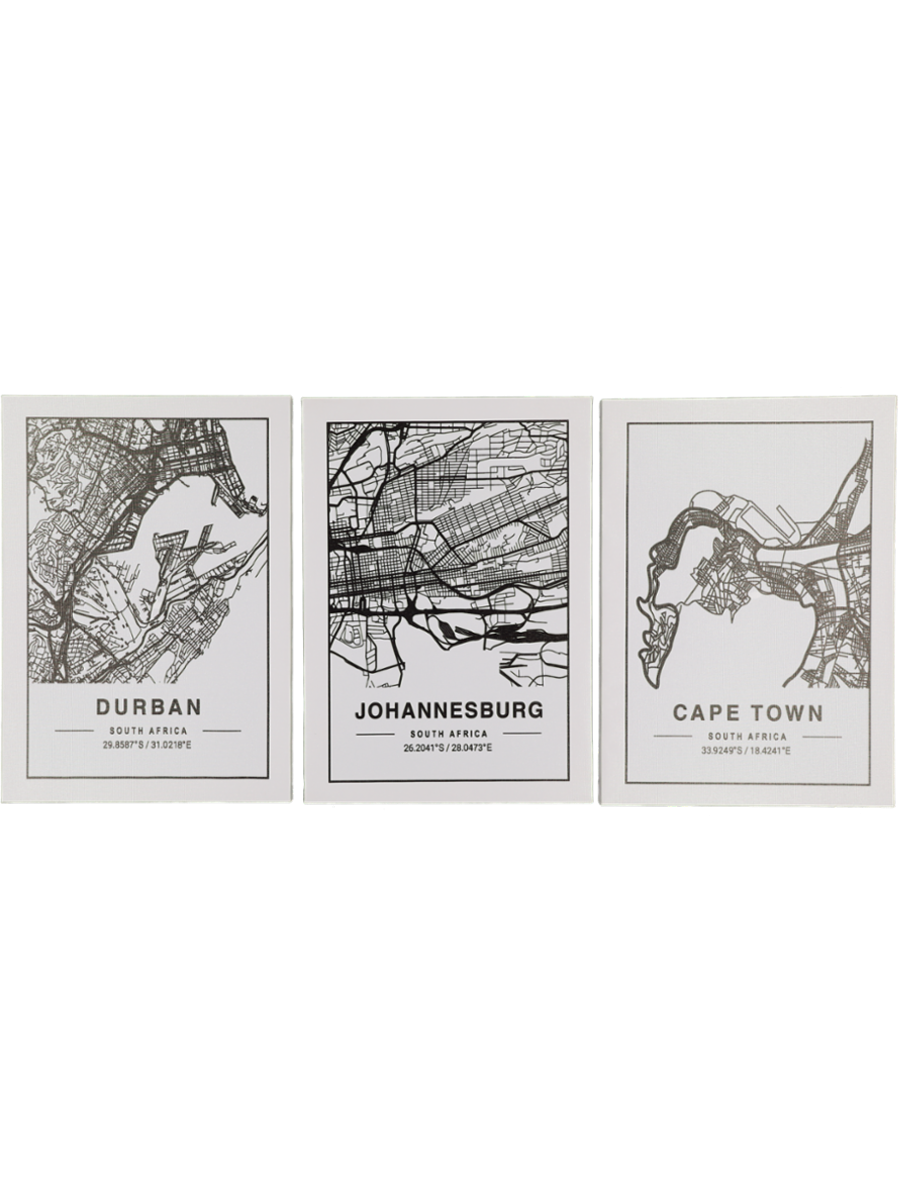 3 Pack Cities Wall Art