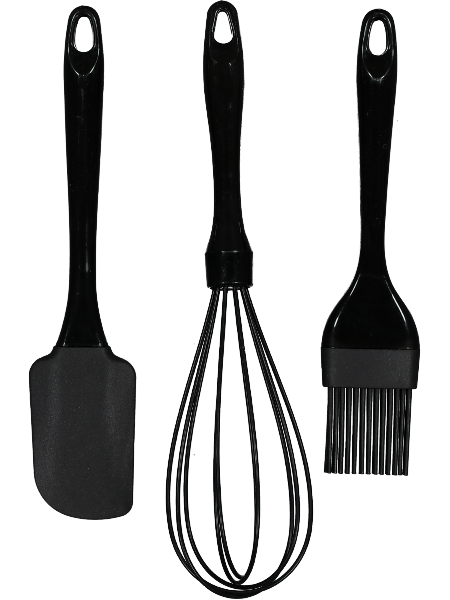 Black Plastic Handle Utensils Set