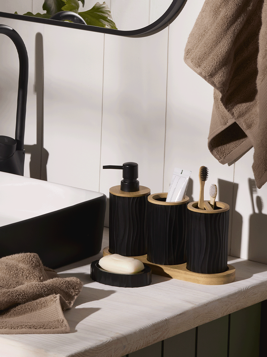 Black Toothbrush Holder