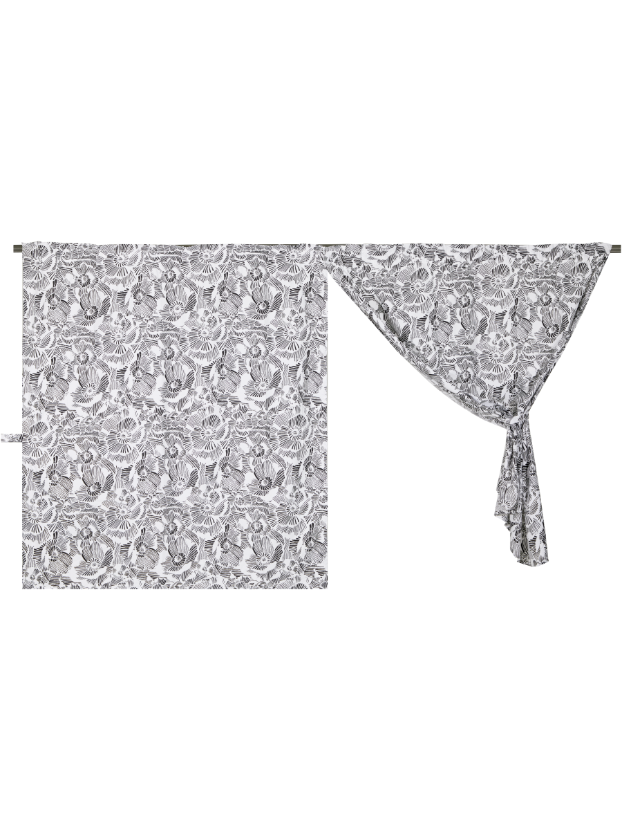 Jaida Taped Unlined Printed Café Curtain Set