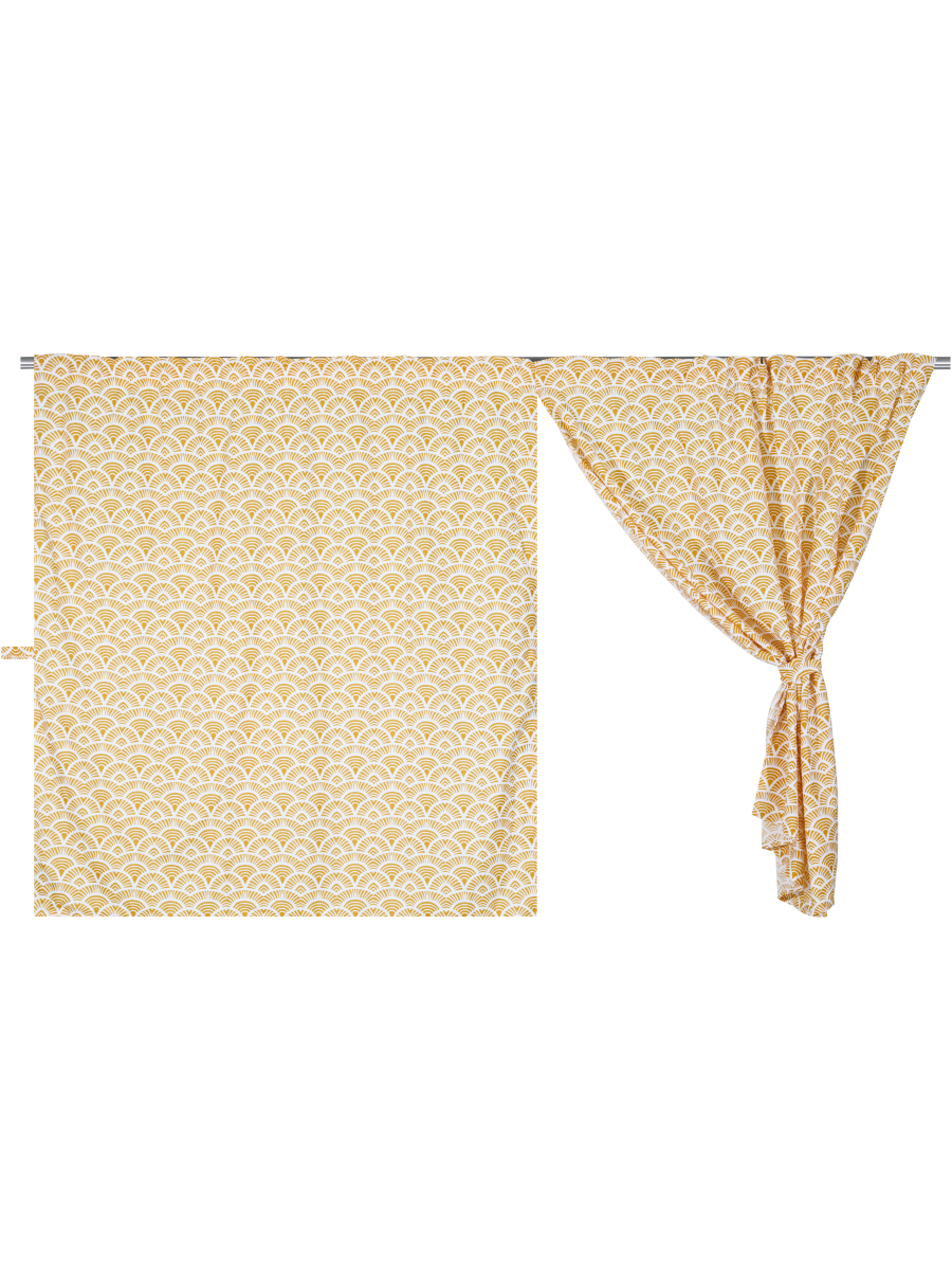 Fleece Taped Unlined Printed Café Curtain Set