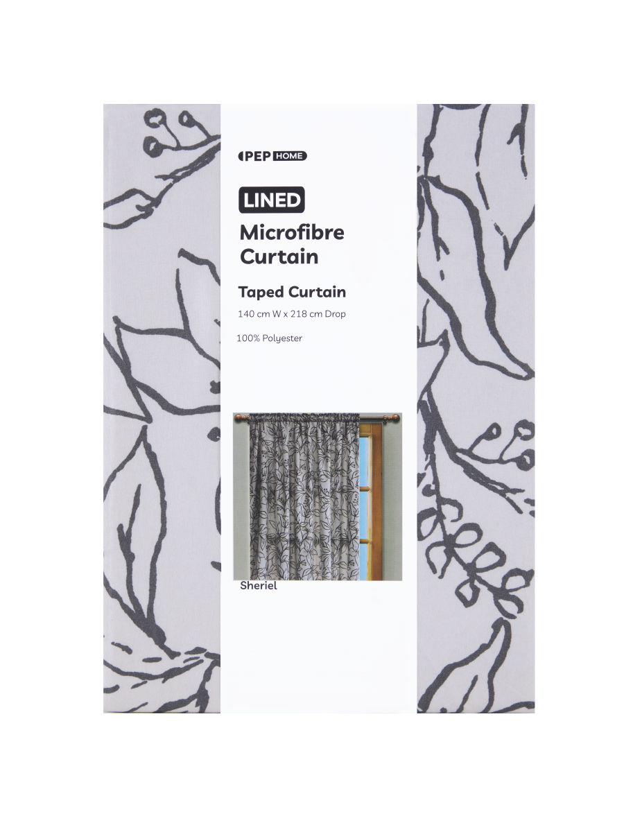 Taped Lined Microfiber Curtain