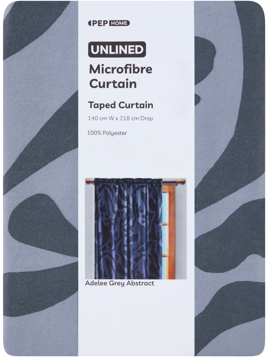 Unlined Taped Microfibre Curtain