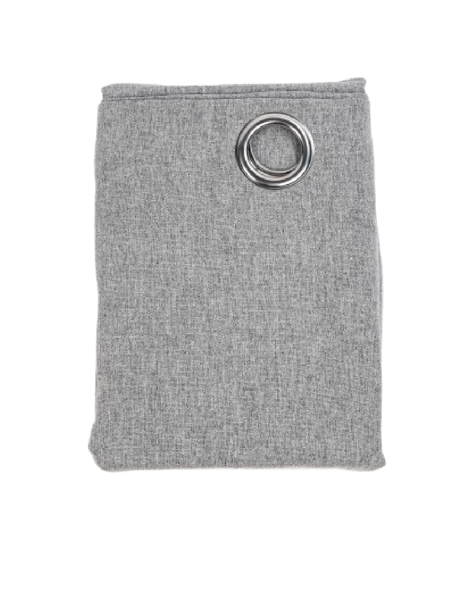 Grey Unlined Eyelet Curtain