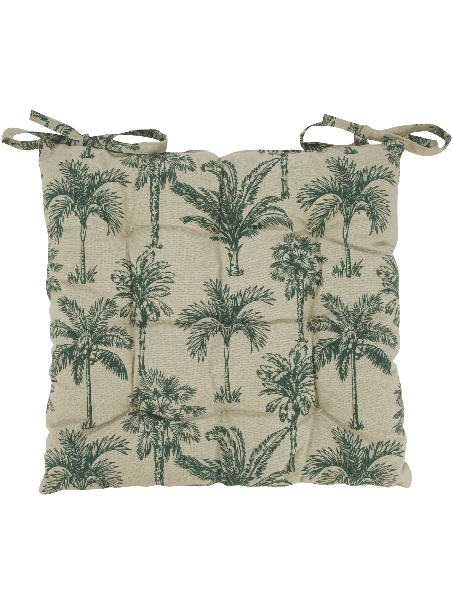 Palm Tree Outdoor Chair Pad With Strings