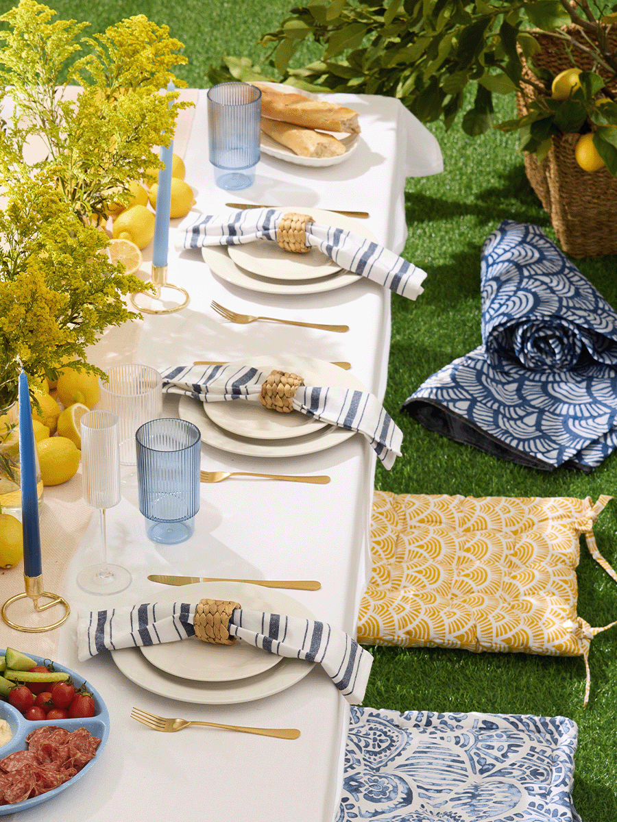 Yellow Geo Outdoor Chair Pad