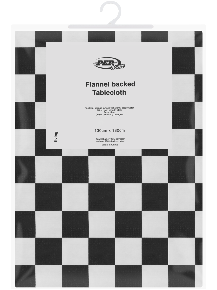 Check Flannel Backed Tablecloth