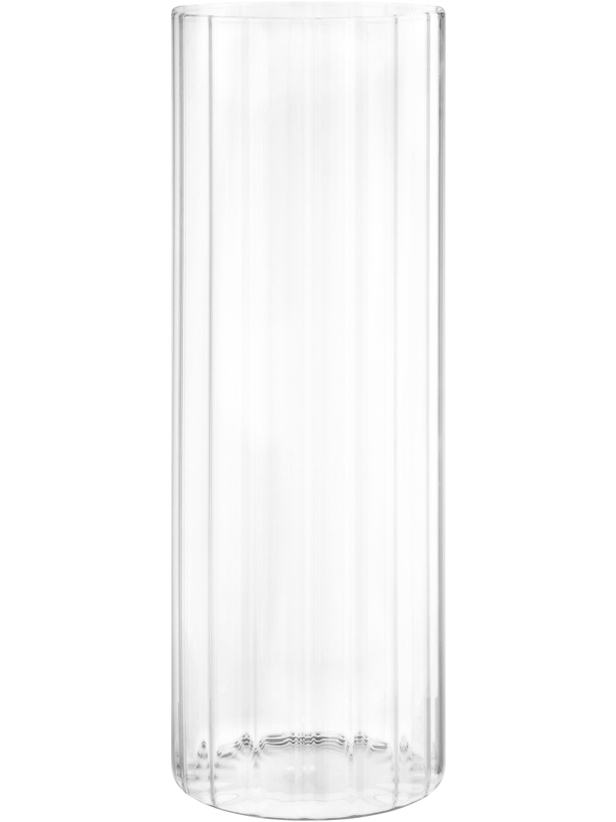 Ribbed Glass Vase 12x12cm