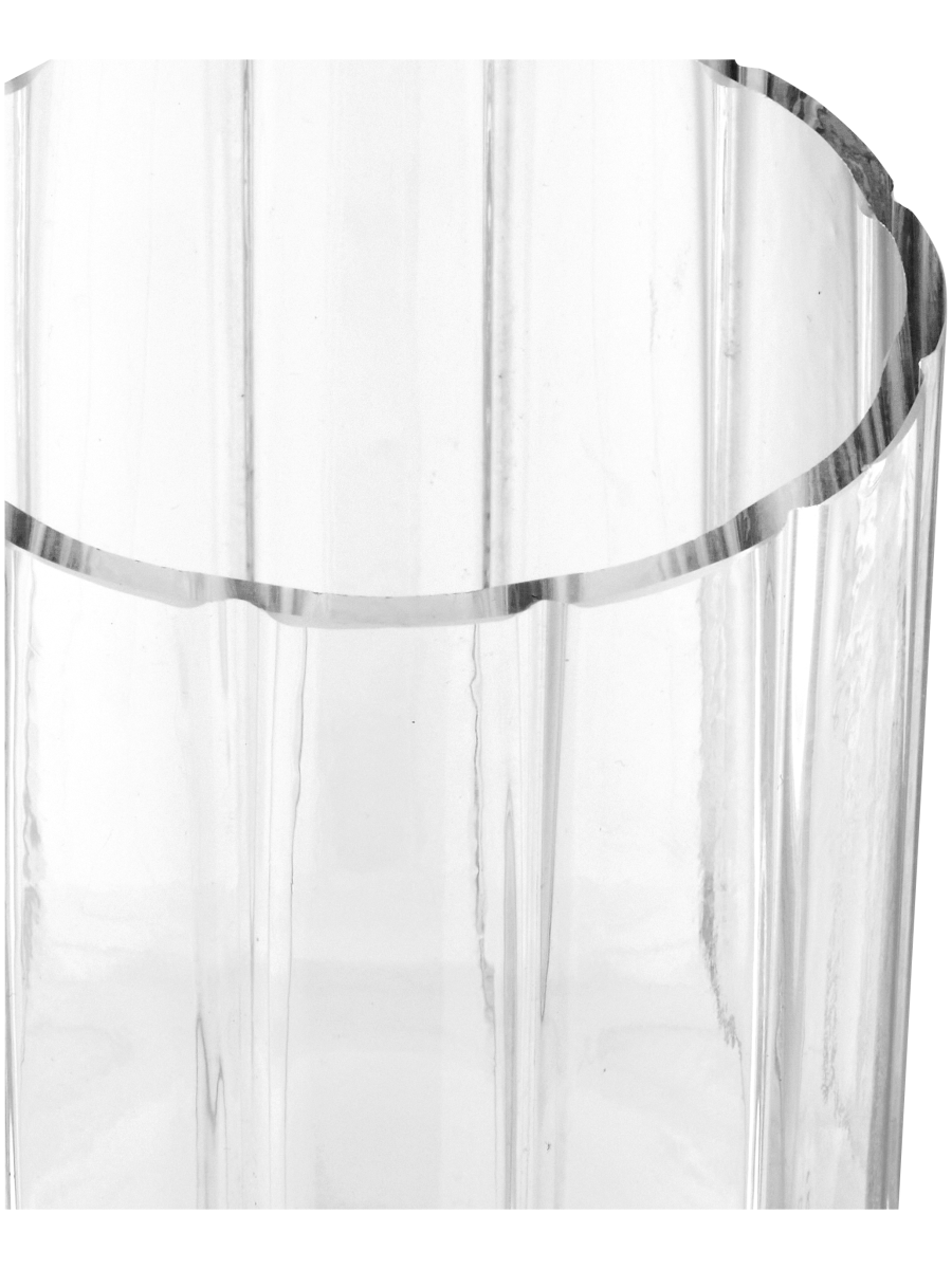 Curved Ribbed Glass Vase 10.5x12cm