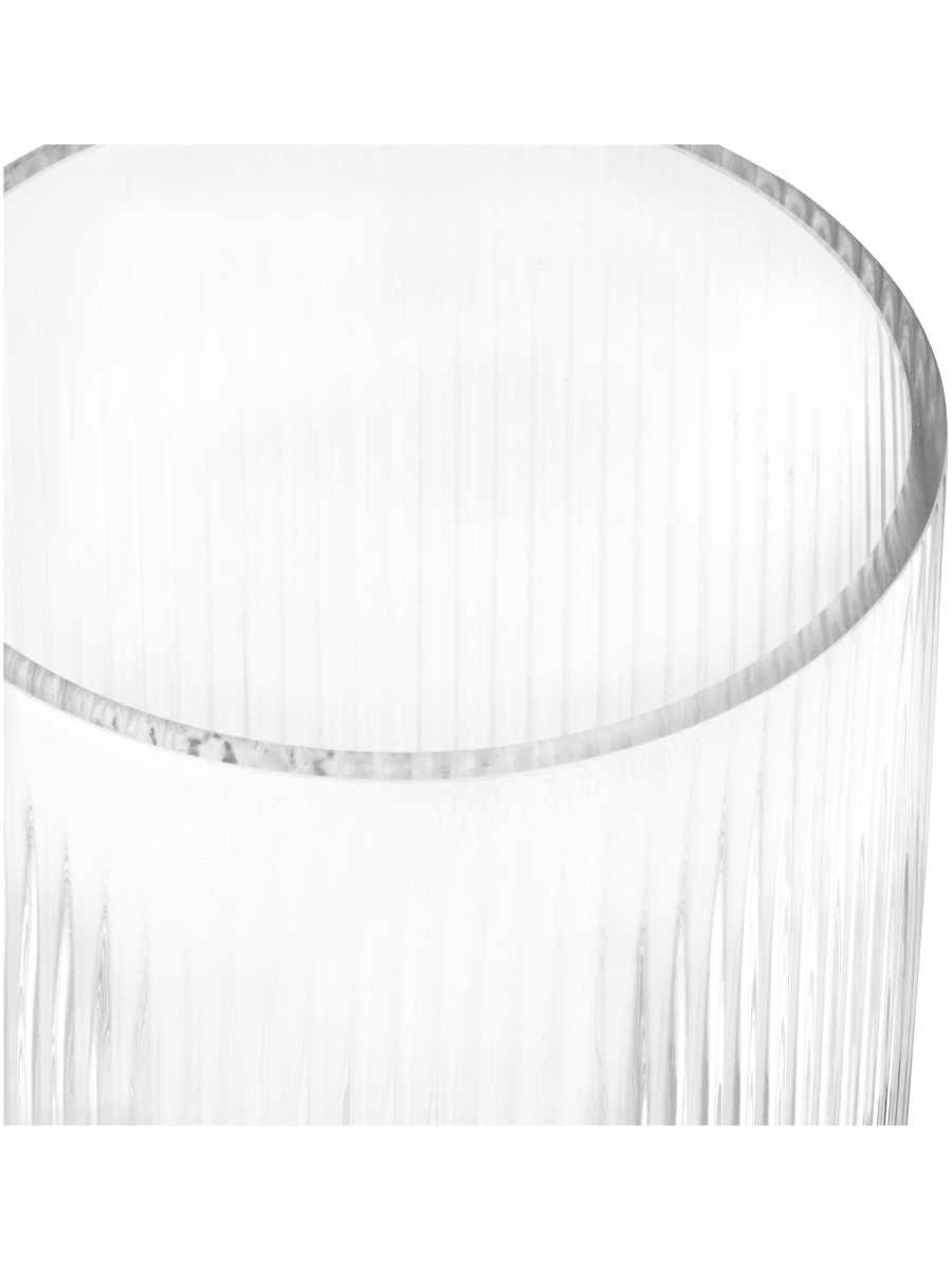 Ribbed Footed Glass Vase 14.5x12.5cm