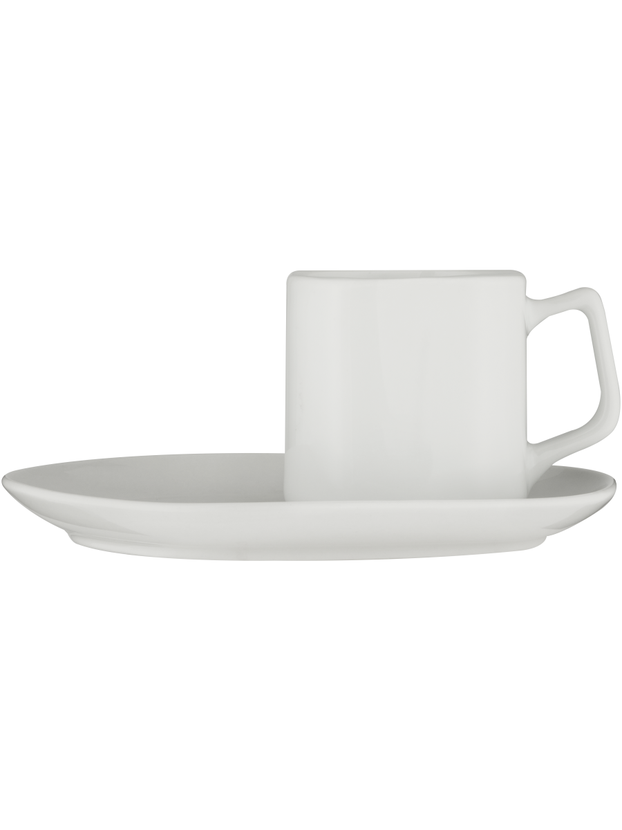 Ceramic Square Cup & Saucer 18x12cm