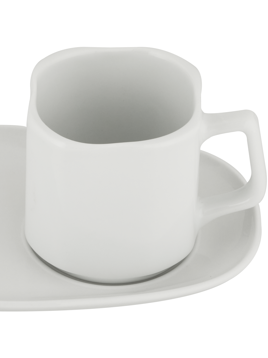 Ceramic Square Cup & Saucer 18x12cm