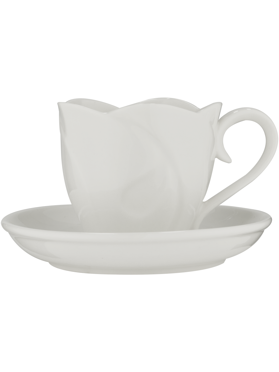 Ceramic Rose Cup & Saucer