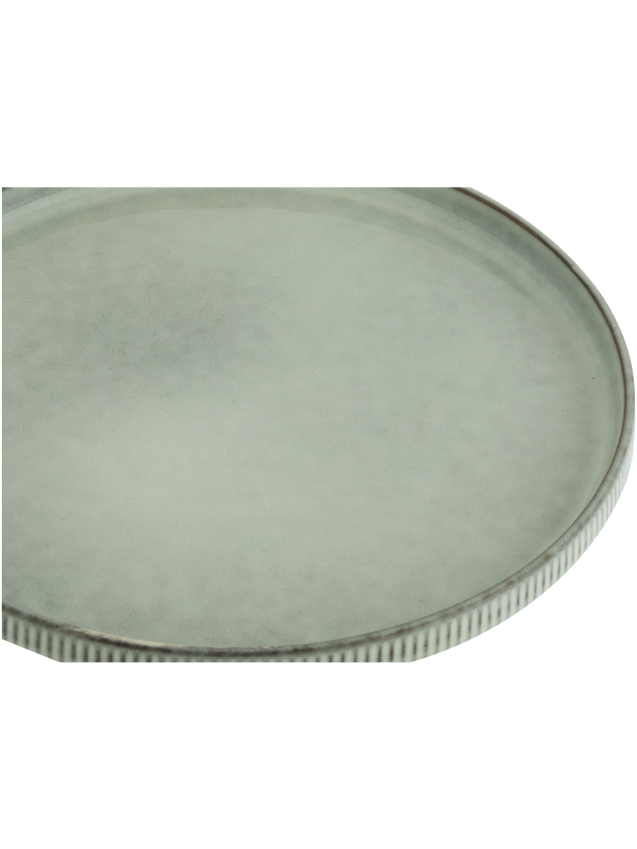 Ribbed Edge Ceramic Dinner Plate