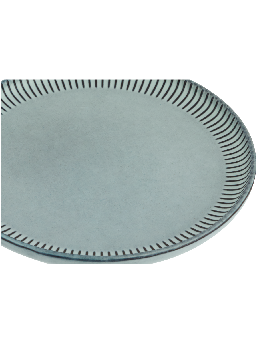 Ribbed Edge Ceramic Dinner Plate