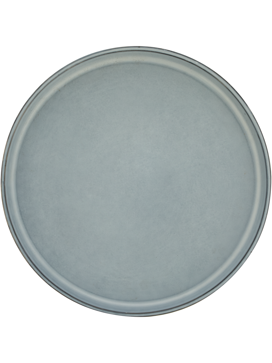 Polka Dot Edged Ceramic Dinner Plate