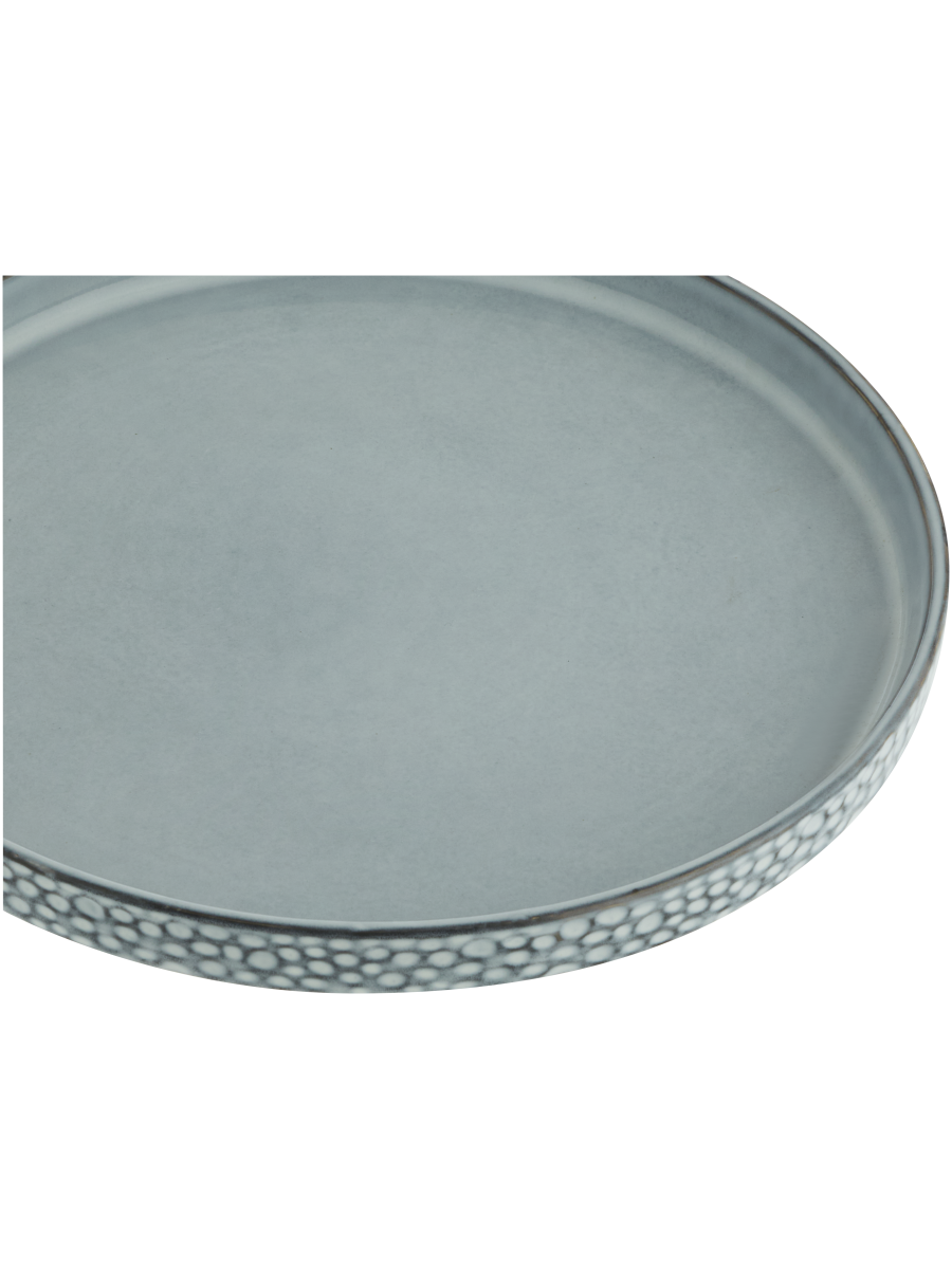 Polka Dot Edged Ceramic Dinner Plate