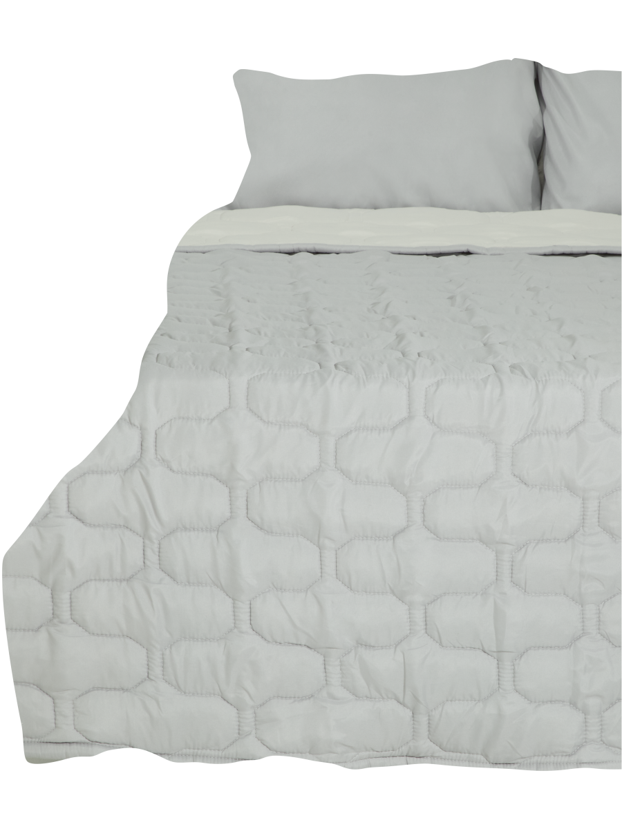 Grey And Natural Quilted Comforter Queen