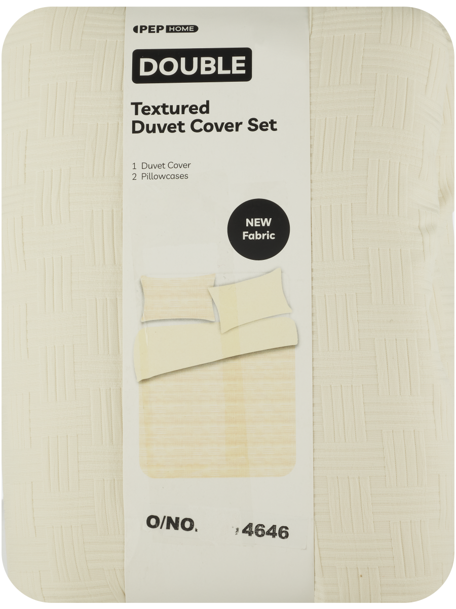 Textured Duvet Cover Set Double