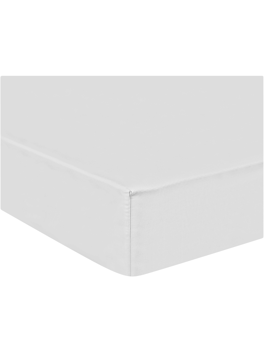 Queen Bed White Fitted Sheet Plain (1)