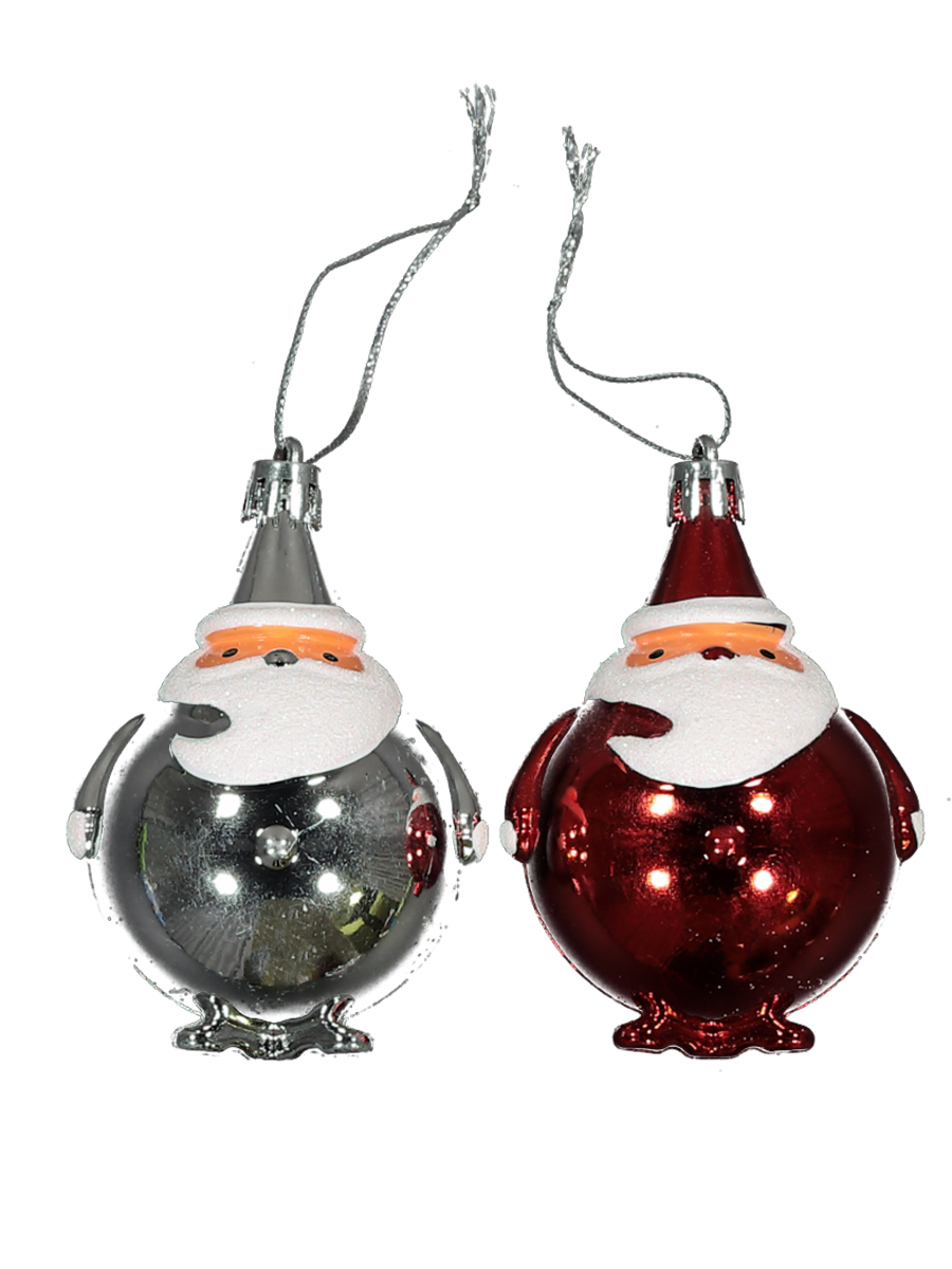 2 Pack Santa Decs