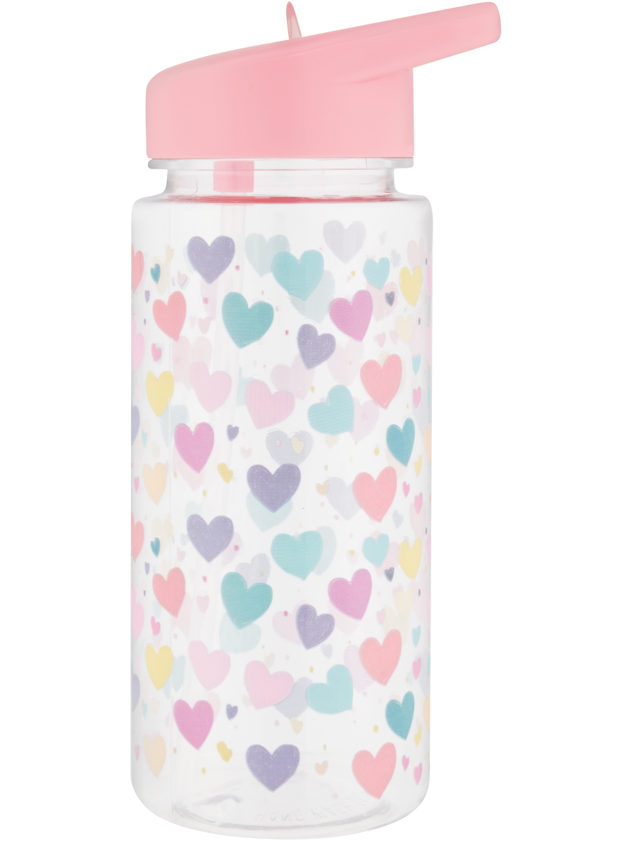 Hearts Bottle With Straw
