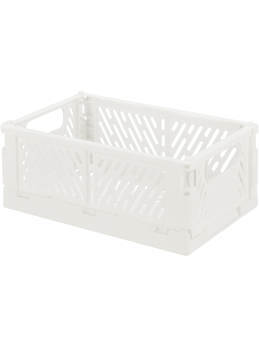 Medium Foldable Storage White Crate