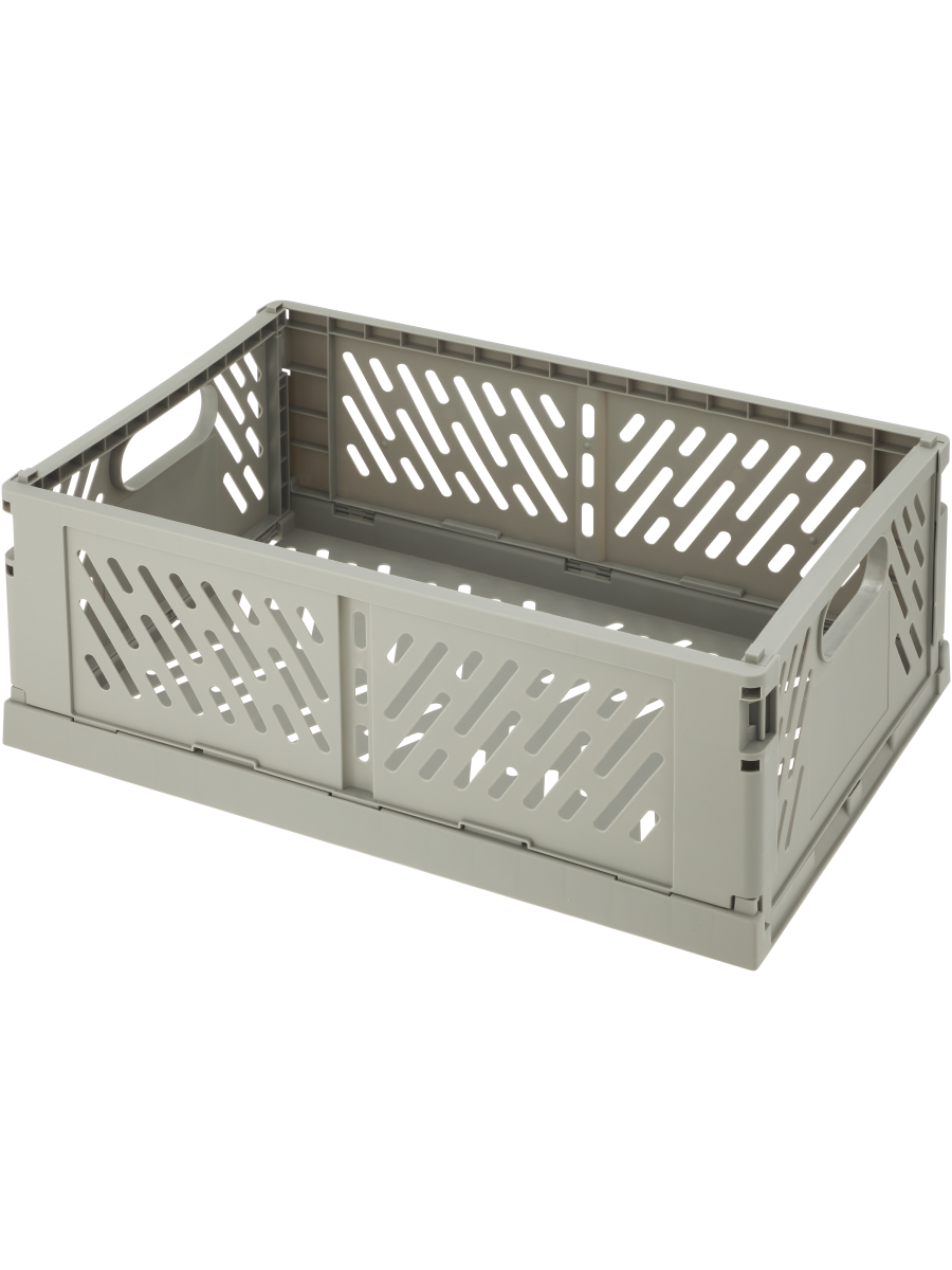 Large Foldable Storage Grey Crate
