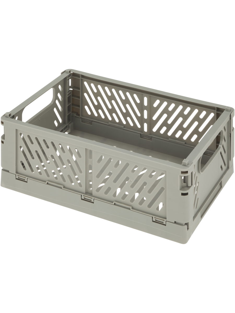 Medium Foldable Storage Grey Crate
