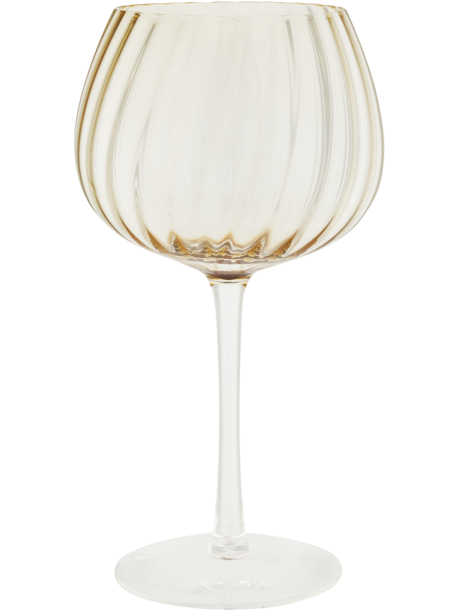 Wavy Ribbed Wine Glass