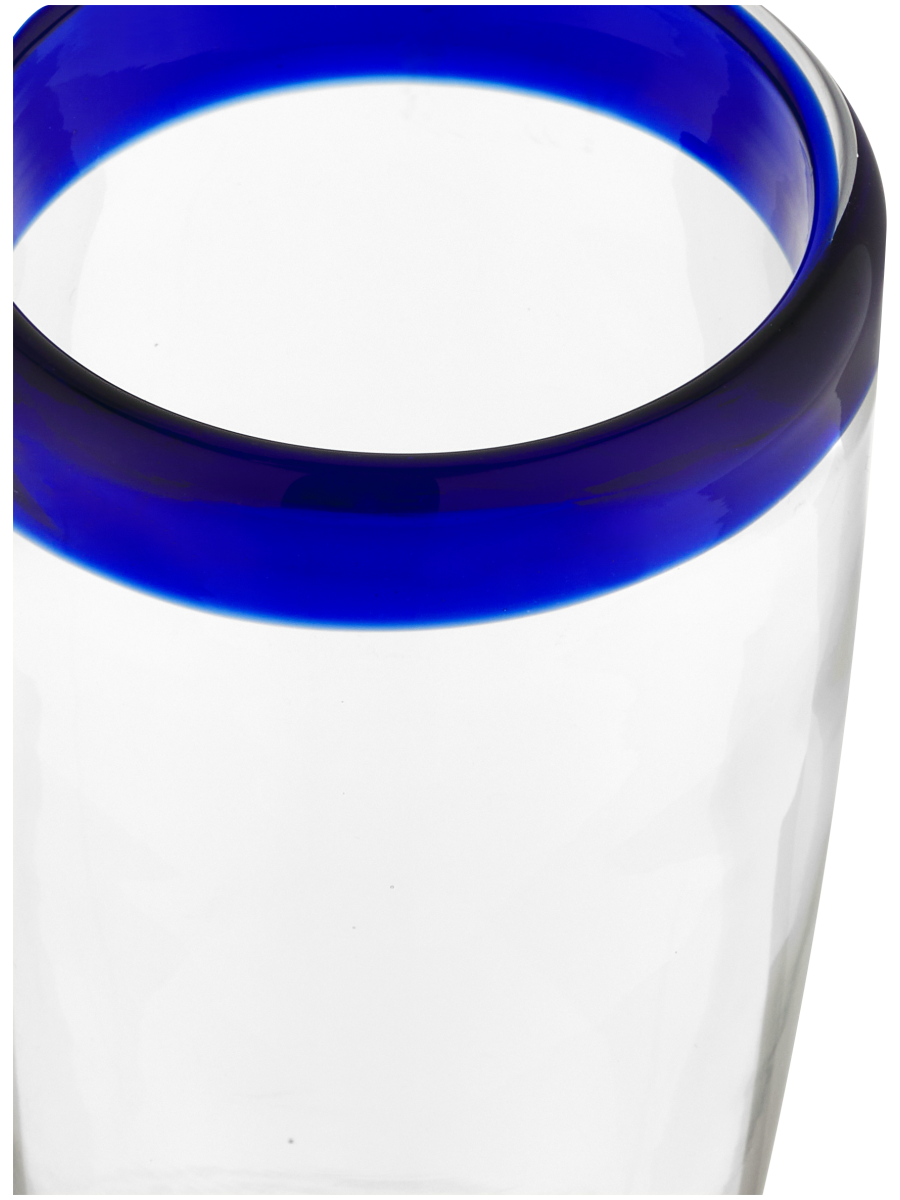 Footed Glass With Blue Ring