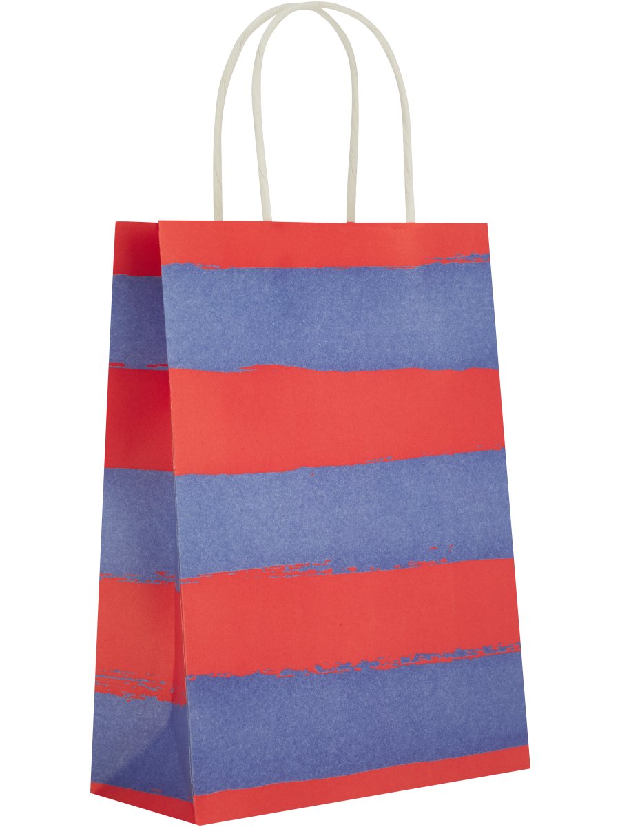 Assorted Broad Free Stripes Paper Gift Bags (8)